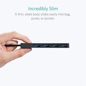 img 2 attached to 🔌 Anker Ultra Slim USB 3.0 Data Hub for Macbook, Mac Pro/mini, iMac, Surface Pro, XPS, Notebook PC, USB Flash Drives, Mobile HDD, and More