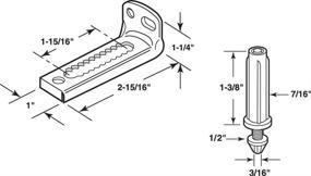 img 1 attached to 🔧 PRIME-LINE N 6992 Adjustable Pivot Bracket - 1" Dia x 2-15/16" L x 1-1/4" H - Steel & Plastic - Mill Finish