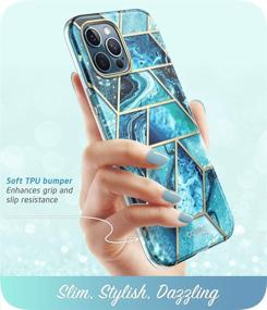 img 1 attached to 📱 i-Blason Cosmo Series Case for iPhone 12 Pro Max 6.7 inch (2020 Release) - Slim Full-Body Stylish Protective Case with Built-in Screen Protector (Ocean)