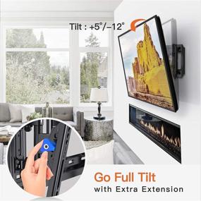 img 2 attached to 📺 Perlegear Advanced Tilt TV Wall Mount for 40-90 Inch QLED, OLED, LCD 4K Flat or Curved Large TVs, Full Tilting Extendable Swivel TV Bracket suitable for 16-24 inch Studs, Max VESA 600x400mm & 132lbs