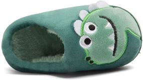 img 1 attached to 🦖 Cherrstile Dinosaur Slippers: Stylish Winter Non-Slip Boys' Shoes in Cozy Slippers