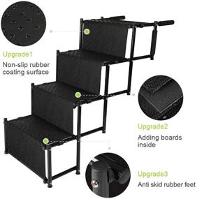 img 2 attached to 🐶 Niubya Large Dog Steps – Lightweight Aluminum Foldable Pet Ladder Ramp with Nonslip Surface for High Beds, Trucks, Cars, and SUVs – Supports 150 Lbs – Black