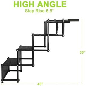 img 1 attached to 🐶 Niubya Large Dog Steps – Lightweight Aluminum Foldable Pet Ladder Ramp with Nonslip Surface for High Beds, Trucks, Cars, and SUVs – Supports 150 Lbs – Black