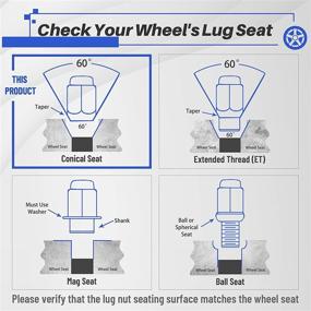 img 2 attached to Гайки колесные M12x1.5 - 20 шт. Гайки-шестигранники с закрытым концом для Chevy Impala, Honda Accord/CRV/Civic, Honda Pilot - высококачественная замена колеса послепродажного производства