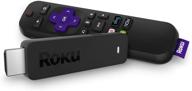 roku streaming stick (2018) - portable power-packed streaming device with voice remote, tv power, and volume buttons logo