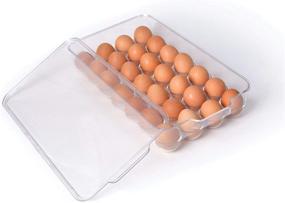 img 4 attached to Totally Kitchen Plastic Egg Holder: BPA Free Fridge Organizer with Lid & Handles, 28 Egg Tray Clear - Refrigerator Storage Container