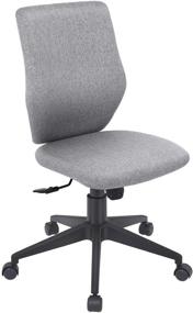 img 4 attached to Bowthy Office Chair - Armless Ergonomic Desk Chair Without Arms, Mid Back Fabric Swivel Chair for Computer Tasks (Gray)