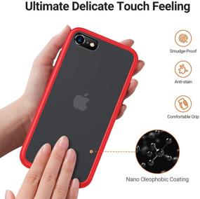 img 2 attached to 📱 TORRAS Shockproof iPhone SE 2020/8 Case - Military Grade Drop Test, Translucent Matte Hard Shell with Soft Bumper, Slim Design - Red (Guardian Series)