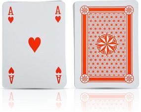 img 2 attached to 🃏 Гигантская колода игральных карт Jumbo от Gamie 8,5x11,5 дюймов - крупные огромные карты для покера - массовые карты для казино для всех возрастов - уникальный подарочный сувенирный вариант.