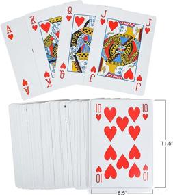 img 3 attached to 🃏 Гигантская колода игральных карт Jumbo от Gamie 8,5x11,5 дюймов - крупные огромные карты для покера - массовые карты для казино для всех возрастов - уникальный подарочный сувенирный вариант.