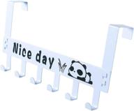 heaci over the door key hooks: stylish metal key holder with removable cartoon coat hanger - 6 hooks, white логотип