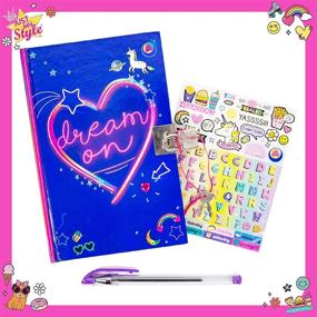 img 3 attached to 🔒 Illuminate Your Secrets! Just My Style Light Up Diary: Lock & Key, Secret Messages, Colorful Stickers & Light Up Cover