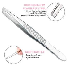 img 2 attached to 🔧 12-Piece Slant Tip Stainless Steel Tweezers Set - Precision Facial Hair and Ingrown Hair Removal - Professional Eyebrow Tweezers for Men and Women