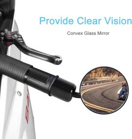 img 2 attached to 🛵 Enhance Your Motorcycle's Safety with Heran Rear View Side Mirror Round Bar End Convex Motorcycle Mirror CNC for 7/8" Handle Bars, Compatible with Honda, Suzuki, Yamaha, Kawasaki, and More!