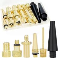 premium brass presta and schrader valve adapter kit - 16pcs, including ball pump needle - ideal for inflation devices and accessories, fits standard pump or air compressor logo