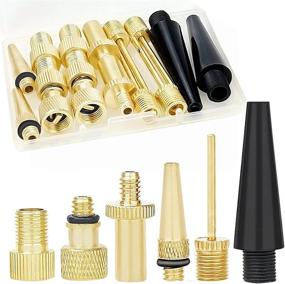 img 4 attached to Premium Brass Presta and Schrader Valve Adapter Kit - 16PCS, Including Ball Pump Needle - Ideal for Inflation Devices and Accessories, Fits Standard Pump or Air Compressor