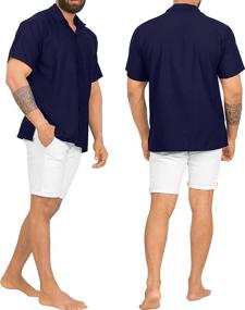 img 1 attached to LEELA Rayon Sleeve Hawaiian Collar Men's Clothing and Shirts