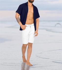 img 2 attached to LEELA Rayon Sleeve Hawaiian Collar Men's Clothing and Shirts