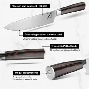 img 1 attached to 🔪 imarku 16-Pieces Premium Kitchen Knife Set: Ultimate German Stainless Steel Knives with Block and Sharpener