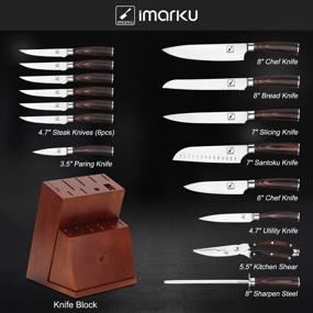 img 2 attached to 🔪 imarku 16-Pieces Premium Kitchen Knife Set: Ultimate German Stainless Steel Knives with Block and Sharpener