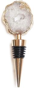 img 4 attached to 💎 Nikita By Niki Gold-Plated Gilded Edge Agate Crystal Geode Wine & Champagne Bottle Stopper, Presented in a Premium Luxury Gift Box