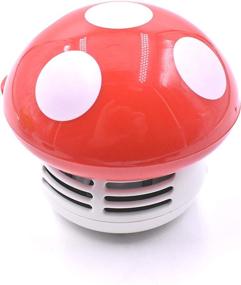 img 1 attached to Red Mushroom Shaped Mini Cute Table Dust Vacuum Cleaner - Portable Desk Vaccum Sweeper for Corners