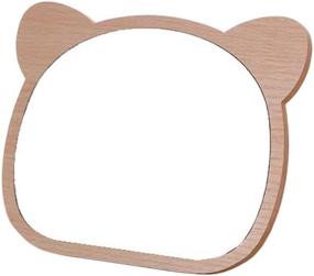 img 4 attached to 🐻 Vintage Wood Table Mirror with Stand - Cute Makeup Mirror for Personal Vanity, Home Decor - Ideal for Women and Girls (Bear Theme)