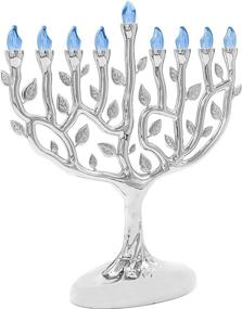 img 3 attached to 🔌 The Dreidel Company Traditional LED Electric Silver Hanukkah Menorah - Battery or USB Powered - Shop Now!