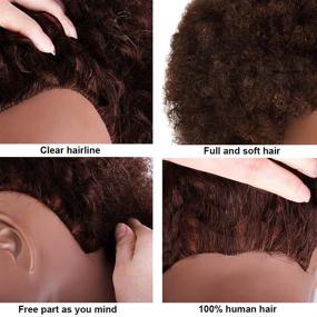 img 2 attached to 👩 African American Cosmetology Doll Head with 100% Human Hair - Manikin Head for Hairdresser Styling Training and Practice Braiding - Curly Hair Mannequin Head