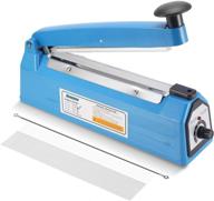 🔒 8 inch impulse commercial bag sealer - konmee heat sealing machine for mylar, cereal, plastics, and polythene bags - includes repair kit logo