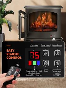 img 1 attached to 🔥 NookNova 22’’ Electric Fireplace Heater - Stunning 3D Flame, Easy Remote Control, Adjustable Thermostat & Overheat Protection - Infrared Stove