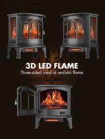 img 2 attached to 🔥 NookNova 22’’ Electric Fireplace Heater - Stunning 3D Flame, Easy Remote Control, Adjustable Thermostat & Overheat Protection - Infrared Stove