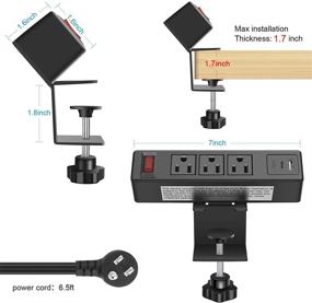 img 3 attached to Convenient Desk Mount Power Strip with USB Ports & 💡 Fast Charging Outlets - Ideal for Home Office, Garage, and Workshop