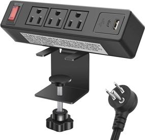 img 4 attached to Convenient Desk Mount Power Strip with USB Ports & 💡 Fast Charging Outlets - Ideal for Home Office, Garage, and Workshop