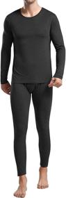 img 4 attached to Ultimate Comfort: Men's Bamboo Thermal Underwear Set - Ultra Soft Top and Bottom Long Johns for Warm Winter Base Layer