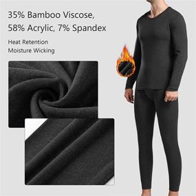 img 3 attached to Ultimate Comfort: Men's Bamboo Thermal Underwear Set - Ultra Soft Top and Bottom Long Johns for Warm Winter Base Layer