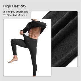 img 2 attached to Ultimate Comfort: Men's Bamboo Thermal Underwear Set - Ultra Soft Top and Bottom Long Johns for Warm Winter Base Layer