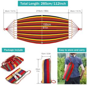 img 2 attached to 🏕️ MOSFiATA Camping Hammock: Upgraded 550lb Capacity with Durable Canvas Fabric, Anti Roll Balance Beam, and Metal Knot Tree Straps - Perfect for Camping, Patio, Backyard, Outdoor!