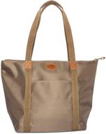 fvm spacious waterproof nylon tote bag for women - anti theft pockets & secure zipper - stylish shopper handbag logo