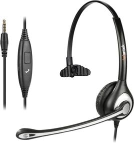 img 4 attached to 🎧 Premium Cell Phone Headset with Noise Cancelling Mic & Call Controls - Ideal for iPhone, Laptop, PC, Tablet, Skype, K12 School, Home Office, and Business - Crystal Clear Chat & Ultimate Comfort