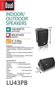 img 1 attached to Enhance Your Audio Experience with Dual Electronics LU43PB: High Performance 3-Way Indoor/Outdoor Speakers for Powerful Bass and Expansive Stereo Sound Coverage! All Weather Resistance and Effortless Mounting Swivel Brackets Included. Sold in Pairs in Sleek Black Case!