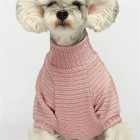 img 1 attached to 🐾 Fitwarm Turtleneck Knitted Dog Sweater: Stylish Pajamas for Cozy Winter Comfort - Perfect for Dogs & Cats!