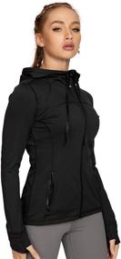 img 4 attached to QUEENIEKE Hoodie Jacket Running Pockets Women's Clothing