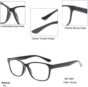 img 2 attached to 👓 Premium 5-Pack Reading Glasses: Stylish Spring Hinge Frames for Men and Women