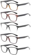 👓 premium 5-pack reading glasses: stylish spring hinge frames for men and women logo