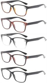 img 4 attached to 👓 Premium 5-Pack Reading Glasses: Stylish Spring Hinge Frames for Men and Women