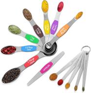 13 piece stainless steel measuring spoons set - versatile magnetic spoons, leveler, and mini spoons for dry and liquid ingredients - fits conveniently in spice jars logo