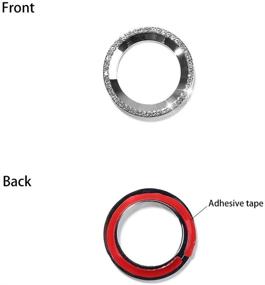 img 3 attached to Diamond Crystal Style Shiny Engine Start/Stop Push Button Ring - Thenice Keyless Car Power Control Cover Trim for Honda Civic 2016-2020