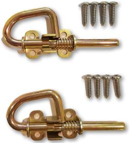 img 3 attached to 🔒 Loop Style Spring Barrel Bolts - 1 Pair - Includes 8 Screws - Shed Door Hardware, Shed Door Barrel Bolts, Barn Door Barrel Bolts Ideal for Sheds, Gates, Playhouses, and Chicken Coops