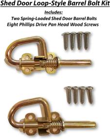 img 2 attached to 🔒 Loop Style Spring Barrel Bolts - 1 Pair - Includes 8 Screws - Shed Door Hardware, Shed Door Barrel Bolts, Barn Door Barrel Bolts Ideal for Sheds, Gates, Playhouses, and Chicken Coops